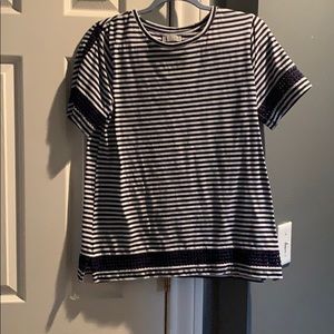 Blue & White Stripe Top